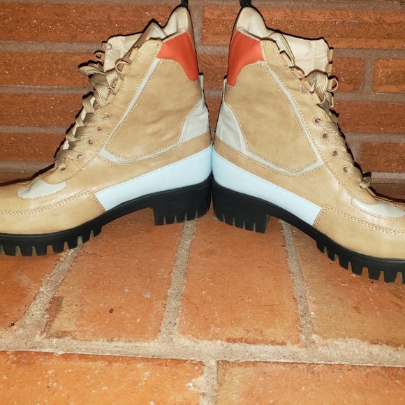 Chase and Chloe Women's Multicolored Synthetic Upper Combat Boot Size 8 - Picture 1 of 10